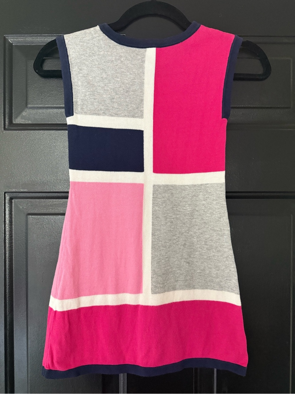 Gymboree girls navy blue pink colorblock sweater dress 6